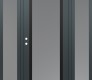 Modern Steel Front Door Diamond C1 64" x 80" anthracite/anthracite frosted Glass Panel black RHI with 2 Sidelites frosted Glass