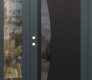 Modern Steel Front Door Diamond C13 48" x 80" anthracite/anthracite mirrored Glass Panel black RHI with Sidelite clear Glass