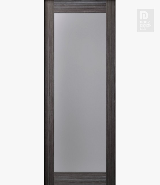 DOOR SLAB PALLADIO 207 VETRO GRAY OAK 32" X 92 1/2" X 1 9/16" TEMPERED FROSTED GLASS