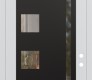 Modern Steel Front Door Diamond C3 36" x 96" white/white clear Glass Panel black LHI with Transom clear Glass