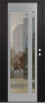 Diamond C15 36" x 80" black/black clear Glass Panel stainless steel LHI