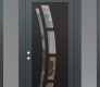 Modern Steel Front Door Diamond C12 68" x 96" anthracite/anthracite clear Glass Panel black RHI with 2 Sidelites and Transom frosted Glass