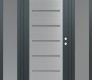 Modern Steel Front Door Diamond C11 68" x 80" anthracite/anthracite frosted Glass Panel stainless steel LHI with 2 Sidelites frosted Glass