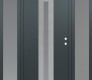 Modern Steel Front Door DIAMOND A2 64" X 80" ANTHRACITE/ANTHRACITE FROSTED GLASS PANEL STAINLESS STEEL LHI WITH 2 SIDELITES FROSTED GLASS