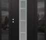 Modern Steel Front Door DIAMOND A10 68" X 80" BLACK/WHITE FROSTED GLASS PANEL STAINLESS STEEL RHI WITH 2 SIDELITES MIRRORED GLASS