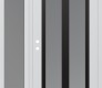 Modern Steel Front Door Diamond C14 52" x 80" white/white frosted Glass Panel black RHI with Sidelite frosted Glass