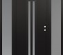 Modern Steel Front Door DIAMOND A8 64" X 80" BLACK/WHITE FROSTED GLASS PANEL BLACK LHI WITH 2 SIDELITES FROSTED GLASS