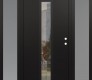 Modern Steel Front Door DIAMOND A1 68" X 80" BLACK/BLACK CLEAR GLASS PANEL BLACK LHI WITH 2 SIDELITES FROSTED GLASS