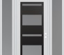 Modern Steel Front Door Diamond C10 64" x 96" white/white frosted Glass Panel black LHI with 2 Sidelites and Transom frosted Glass