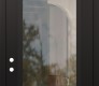 Modern Steel Front Door Diamond C1 36" x 96" black/black clear Glass Panel black RHI with Transom mirrored Glass