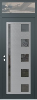 Diamond C3 36" x 96" anthracite/anthracite mirrored Glass Panel stainless steel RHI with Transom clear Glass