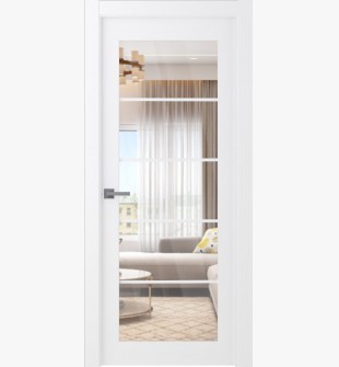 Palladio 5 Lite Clear Vetro Bianco Noble Single Doors