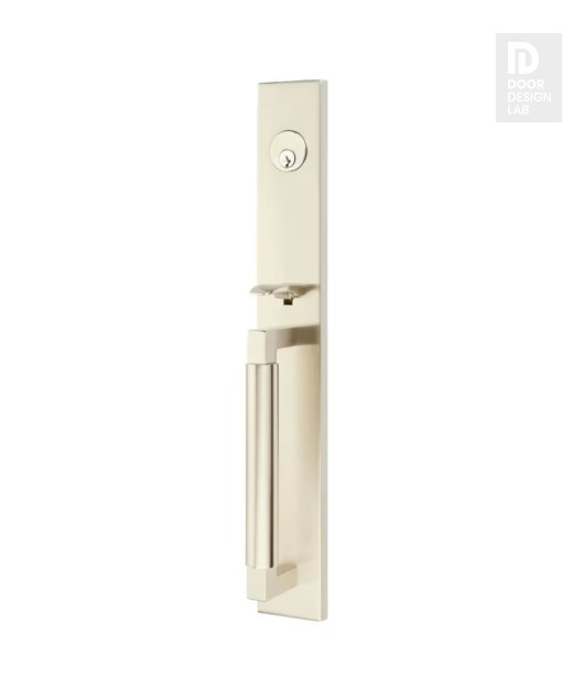 EMTEK HERCULES SMOOTH FULL LENGTH SINGLE CYLINDER KEYD 4216 SATIN NICKEL US15 for Steel Front Doors