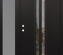 Modern Steel Front Door DIAMOND A8 50" X 80" BLACK/BLACK CLEAR GLASS PANEL BLACK RHI WITH SIDELITE FROSTED GLASS