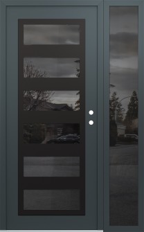 Diamond C9 48" x 80" anthracite/anthracite mirrored Glass Panel black LHI with Sidelite mirrored Glass