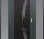 Modern Steel Front Door Diamond C4 68" x 80" anthracite/anthracite mirrored Glass Panel black LHI with 2 Sidelites frosted Glass