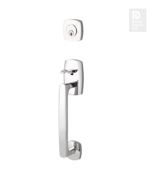EMTEK URBAN MODERN SECTIONAL SINGLE CYLINDER KEYD 4715 POLISHED CHROME US26 for Steel Front Doors