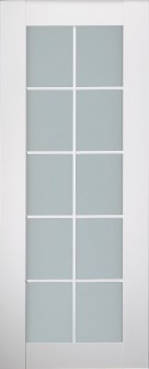 DOOR SLAB SMART PRO 10 LITE VETRO POLAR WHITE 32" X 80" X 1 3/4" TEMPERED FROSTED GLASS