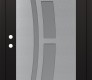 Modern Steel Front Door Diamond C12 36" x 80" black/white frosted Glass Panel stainless steel RHI