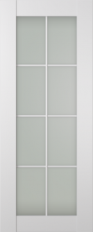 DOOR SLAB SMART PRO 8 LITE VETRO POLAR WHITE 18" X 84" X 1 3/4" TEMPERED FROSTED GLASS