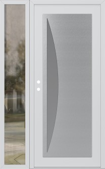 Diamond C13 50" x 80" white/white frosted Glass Panel stainless steel RHI with Sidelite clear Glass