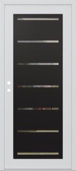 Diamond C11 36" x 80" white/white clear Glass Panel black RHI