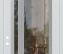 Modern Steel Front Door Diamond C15 36" x 96" white/white clear Glass Panel stainless steel RHI with Transom clear Glass