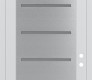 Modern Steel Front Door Diamond C11 36" x 96" white/white frosted Glass Panel stainless steel LHI with Transom frosted Glass