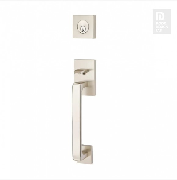 EMTEK BADEN SINGLE CYLINDER KEYD 4820 SATIN NICKEL US15 for Steel Front Doors