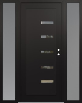 Diamond C8 60" x 80" black/black clear Glass Panel black LHI with 2 Sidelites frosted Glass