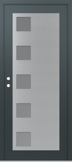 Diamond C5 36" x 80" anthracite/anthracite frosted Glass Panel stainless steel RHI