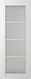 DOOR SLAB PALLADIO 4 LITE VETRO BIANCO NOBLE 32" X 84" X 1 9/16" TEMPERED FROSTED GLASS