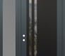 Modern Steel Front Door Diamond C6 52" x 96" anthracite/anthracite clear Glass Panel black RHI with Sidelite and Transom frosted Glass