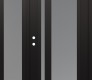 Modern Steel Front Door Diamond C15 50" x 80" black/white frosted Glass Panel black RHI with Sidelite frosted Glass