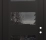 Modern Steel Front Door Diamond C2 36" x 96" black/black mirrored Glass Panel black LHI with Transom mirrored Glass