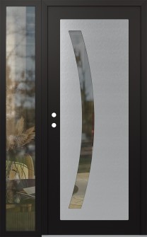 Diamond C4 48" x 80" black/black clear Glass Panel stainless steel RHI with Sidelite clear Glass