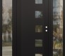 Modern Steel Front Door Diamond C5 68" x 80" black/black clear Glass Panel black LHI with 2 Sidelites clear Glass