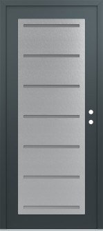 Diamond C11 36" x 80" anthracite/anthracite frosted Glass Panel stainless steel LHI