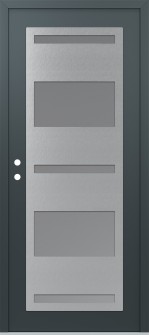 Diamond C10 36" x 80" anthracite/anthracite frosted Glass Panel stainless steel RHI