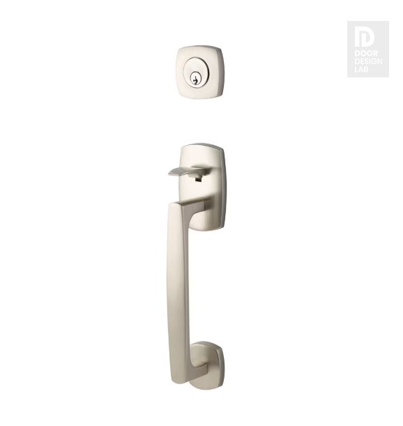 EMTEK URBAN MODERN SECTIONAL SINGLE CYLINDER KEYD 4715 SATIN NICKEL US15 for Steel Front Doors