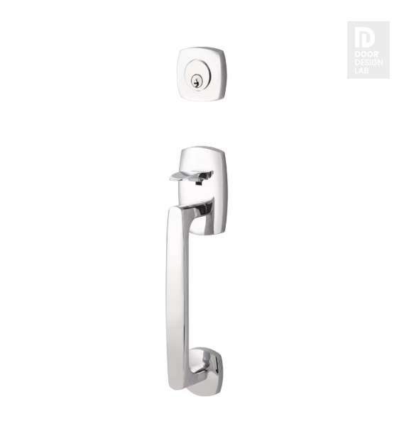 EMTEK URBAN MODERN SECTIONAL DOUBLE CYLINDER KEYD 4725 POLISHED CHROME US26 for Steel Front Doors