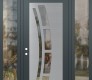 Modern Steel Front Door Diamond C12 68" x 96" anthracite/anthracite clear Glass Panel stainless steel RHI with 2 Sidelites and Transom clear Glass