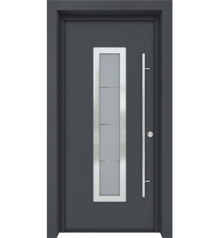 MODERN FRONT STEEL DOOR ARGOS ANTRACIT/WHITE 37 7/16" X 81 11/16" LHI + HARDWARE