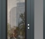 Modern Steel Front Door Diamond C1 52" x 96" anthracite/anthracite clear Glass Panel black LHI with Sidelite and Transom frosted Glass