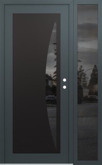 Diamond C13 50" x 80" anthracite/anthracite mirrored Glass Panel black LHI with Sidelite mirrored Glass