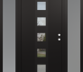 DIAMOND A13 64" X 80" BLACK/BLACK CLEAR GLASS PANEL BLACK RHI WITH 2 SIDELITES FROSTED GLASS