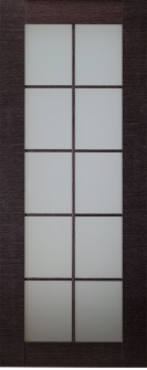 DOOR SLAB AVANTI 10 LITE VETRO BLACK APRICOT 32" X 84" X 1 3/4" TEMPERED FROSTED GLASS