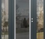 Modern Steel Front Door Diamond C1 60" x 80" anthracite/anthracite mirrored Glass Panel stainless steel LHI with 2 Sidelites clear Glass