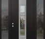 DIAMOND A9 60" X 96" BLACK/BLACK CLEAR GLASS PANEL STAINLESS STEEL LHI WITH 2 SIDELITES AND TRANSOM MIRRORED GLASS