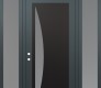 Modern Steel Front Door Diamond C13 68" x 96" anthracite/anthracite frosted Glass Panel black RHI with 2 Sidelites and Transom frosted Glass